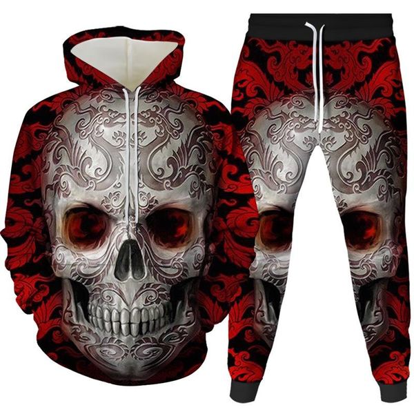 men's tracksuits fashionable skull 3d digital printing and women's casual loose pullover with two pieces of oversized sportswear, Gray
men's tracksuits fashionable skull 3d digital printing and women's casual loose pullover with two pieces of oversized sportswear, Gray