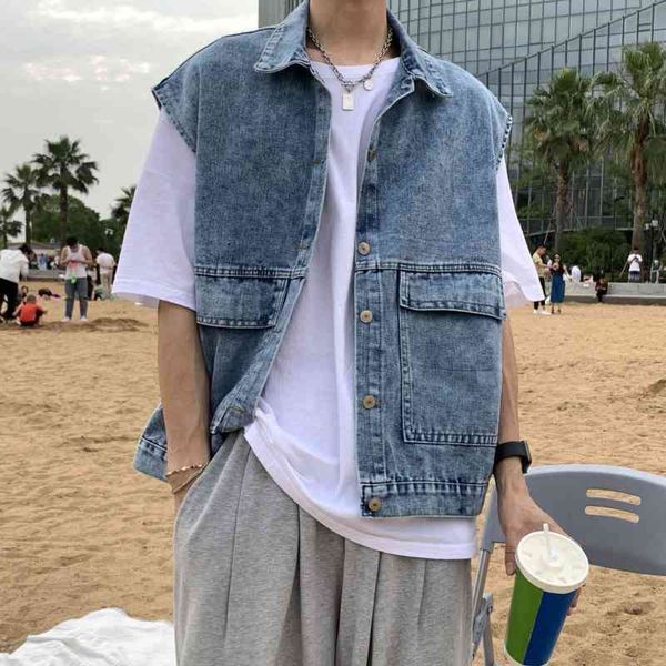 men's vests autumn denim fashion casual blue black retro jacket men streetwear wild loose korean mens s-2xl 0ml5, Black;white
men's vests autumn denim fashion casual blue black retro jacket men streetwear wild loose korean mens s-2xl 0ml5, Black;white