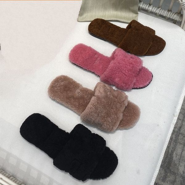 lamb wool slippers ran sandals flat hollow upper wool insole leakage toe scuffs, Black
lamb wool slippers ran sandals flat hollow upper wool insole leakage toe scuffs, Black