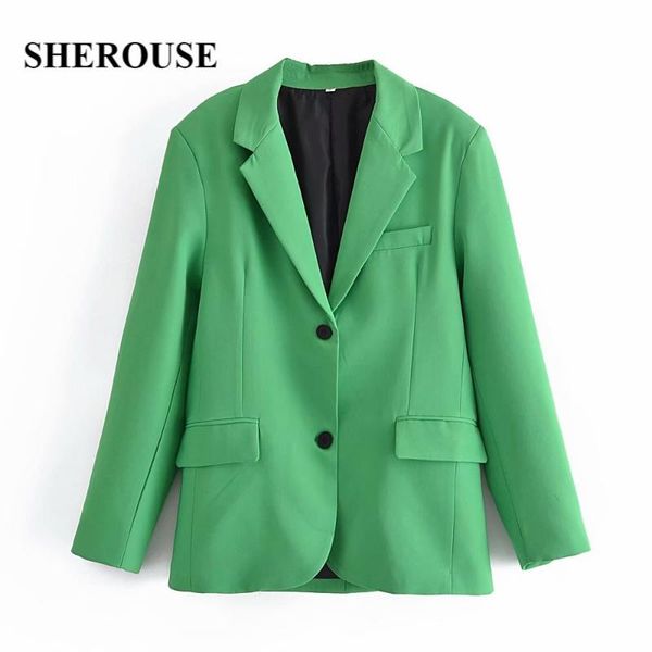 women's suits & blazers sherouse 2021 women fashion with pockets single breasted solid blazer long sleeve notched neck vintage female c, White;black
women's suits & blazers sherouse 2021 women fashion with pockets single breasted solid blazer long sleeve notched neck vintage female c, White;black