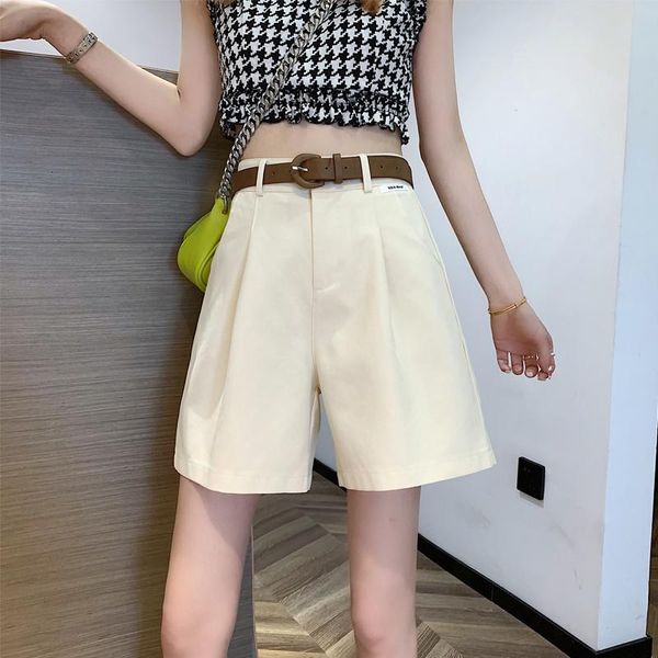 women's shorts 2148 summer wide leg overalls 2021 high waist small loose women, White;black