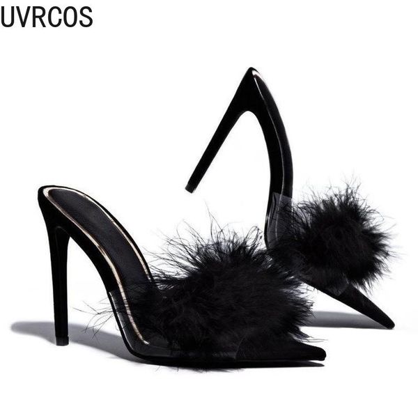 slippers mature women's with heels fashion wild furry vamp trendy outdoor high-heeled women 2021, Black
slippers mature women's with heels fashion wild furry vamp trendy outdoor high-heeled women 2021, Black