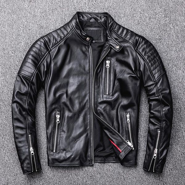 men's leather & faux mens motorbiker jacket black genuine motorcycle coat spring and autumn slim sheepskin soft clothes
men's leather & faux mens motorbiker jacket black genuine motorcycle coat spring and autumn slim sheepskin soft clothes