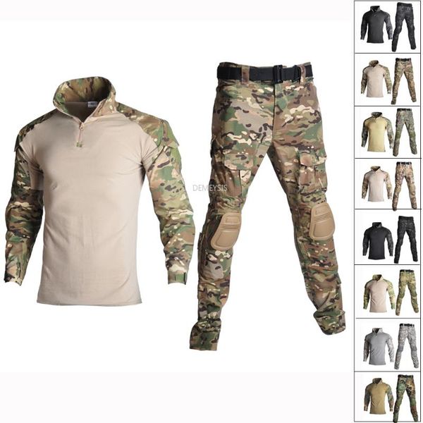 hunting sets tactical uniform with knee pads camouflage shirts + pants suits paintball clothes, Camo
hunting sets tactical uniform with knee pads camouflage shirts + pants suits paintball clothes, Camo