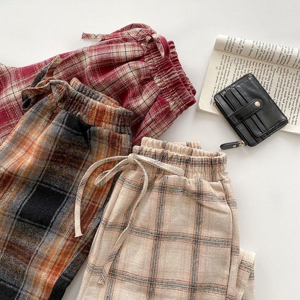 women's pants & capris plaid casual women loose elastic high waist long pant femme fashion korean style harem bottoms, Black;white
women's pants & capris plaid casual women loose elastic high waist long pant femme fashion korean style harem bottoms, Black;white