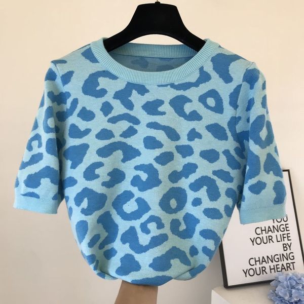 2021 autumn with short sleeves women's jerseys new korean style leopard knife female upper shirt drop cloth jumper xqza, White;black
2021 autumn with short sleeves women's jerseys new korean style leopard knife female upper shirt drop cloth jumper xqza, White;black