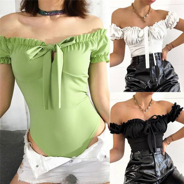 women's jumpsuits & rompers 2021 solid off shoulder bodysuit women short sleeve bodycon jumpsuit playsuit petal collar ladies summer el, Black;white
women's jumpsuits & rompers 2021 solid off shoulder bodysuit women short sleeve bodycon jumpsuit playsuit petal collar ladies summer el, Black;white