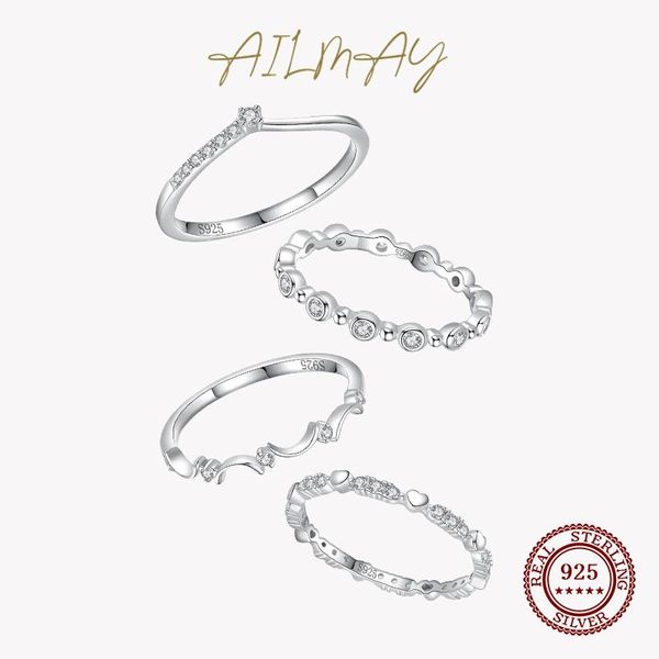 cluster rings ailmay genuine 925 sterling silver wave geometric design stackable dazzling clear cz fine female fashion jewelry, Golden;silver
cluster rings ailmay genuine 925 sterling silver wave geometric design stackable dazzling clear cz fine female fashion jewelry, Golden;silver