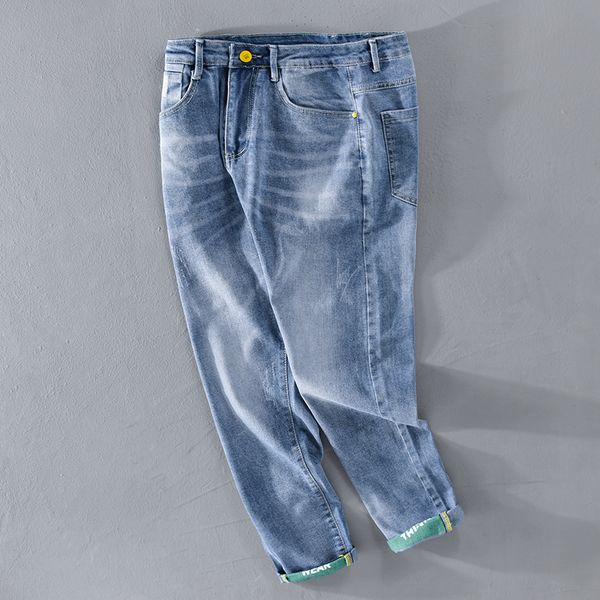 2021 spring new style ankle length cotton jeans pants brand casual trousers for men stretch blue spodnie pantalones embn
2021 spring new style ankle length cotton jeans pants brand casual trousers for men stretch blue spodnie pantalones embn