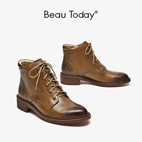 boots women ankle genuine cow leather waxing round toe lace-up design winter for handmade beautoday 03277, Black
boots women ankle genuine cow leather waxing round toe lace-up design winter for handmade beautoday 03277, Black