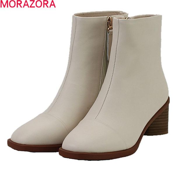 boots morazora genuine leather thick high heels square toe ladies shoes autumn winter solid color ankle women, Black
boots morazora genuine leather thick high heels square toe ladies shoes autumn winter solid color ankle women, Black