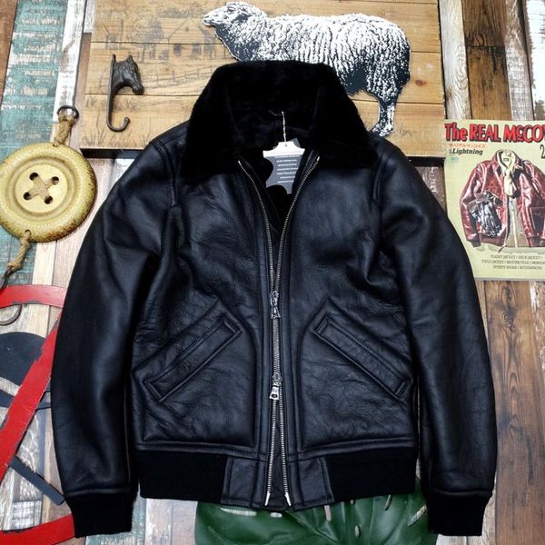 men's leather & faux not many anti-season and fur jacket in one a2 flight suit, Black
men's leather & faux not many anti-season and fur jacket in one a2 flight suit, Black