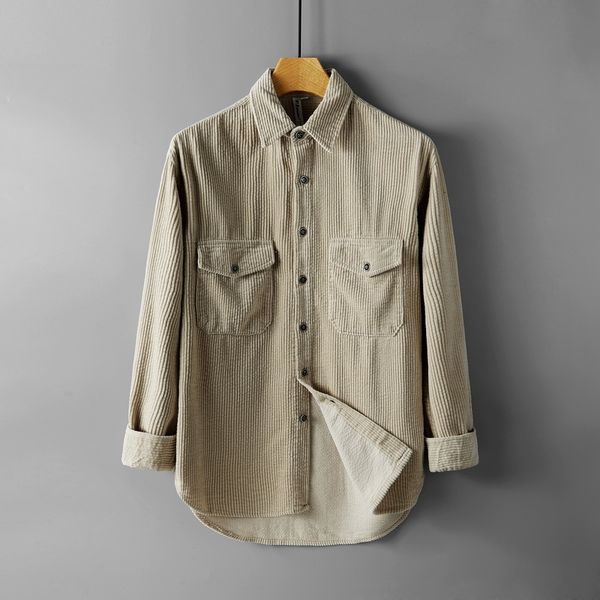 2021 new autumn corduroy long-sleeved brand solid beige shirts for men trend mens shirt male fashion chemise camisa wa50, White;black
2021 new autumn corduroy long-sleeved brand solid beige shirts for men trend mens shirt male fashion chemise camisa wa50, White;black