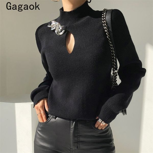knitted basic sweater fall women turtleneck solid chain sweaters slim korean chic wild fashion pullovers 210531, White;black
knitted basic sweater fall women turtleneck solid chain sweaters slim korean chic wild fashion pullovers 210531, White;black