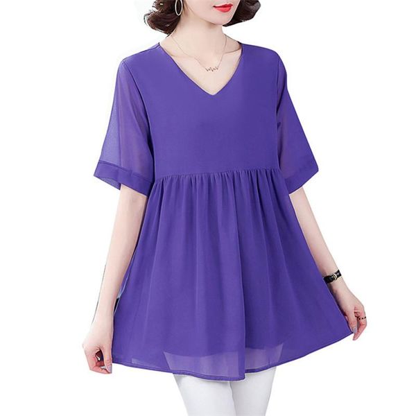 women's blouses & shirts summer short sleeve chiffon for women casual loose female ladies blusas plus size clothing, White
women's blouses & shirts summer short sleeve chiffon for women casual loose female ladies blusas plus size clothing, White