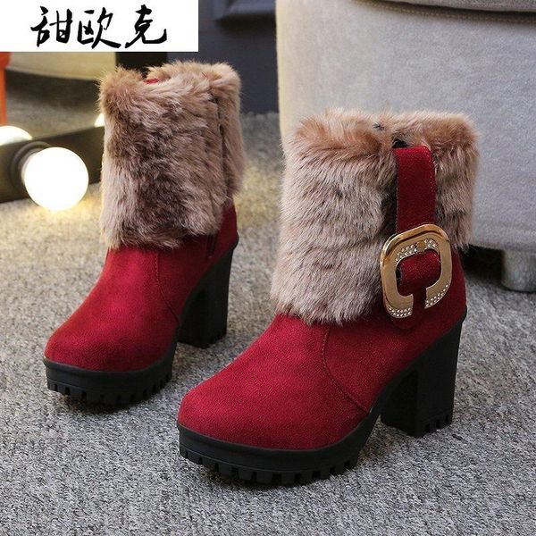 boots 2021 women ankle winter warm fur high heels short suede fashion black square platform snow botas mujer
boots 2021 women ankle winter warm fur high heels short suede fashion black square platform snow botas mujer