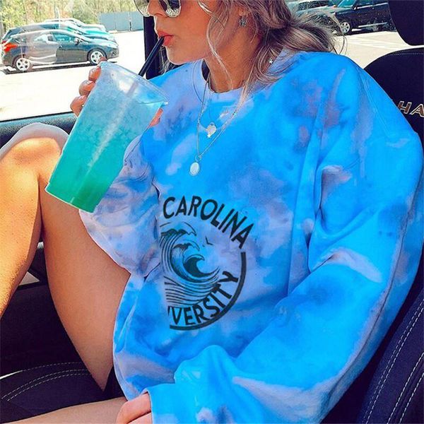 2021 fashion pullovers women's round collar letter print tie dye gradient sweatshirts vintage loose long sleeve sweatshirts, Black
2021 fashion pullovers women's round collar letter print tie dye gradient sweatshirts vintage loose long sleeve sweatshirts, Black