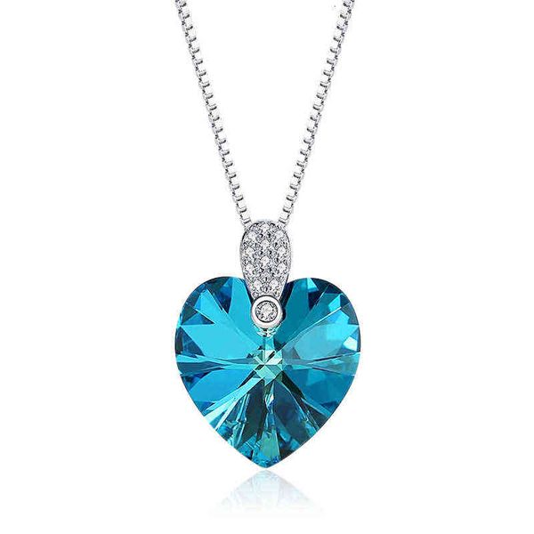 s925 diamond blue ocean heart pendant with sterling sier inlaid luxury accessories lover's gift, Silver
s925 diamond blue ocean heart pendant with sterling sier inlaid luxury accessories lover's gift, Silver
