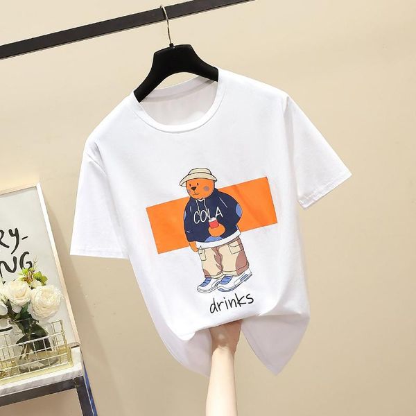 women's t-shirt 2021 summer women graphic t shirts print cotton female o-neck short sleeve tshirts casual loose solid tees, White
women's t-shirt 2021 summer women graphic t shirts print cotton female o-neck short sleeve tshirts casual loose solid tees, White