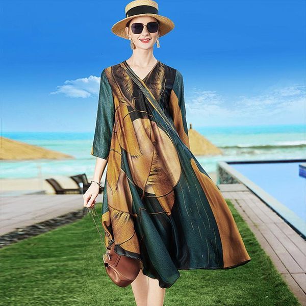 zuoman silk summer loose women dresses plus size casual ol work wear vintage print beach sundress vestidos, Black;gray
zuoman silk summer loose women dresses plus size casual ol work wear vintage print beach sundress vestidos, Black;gray