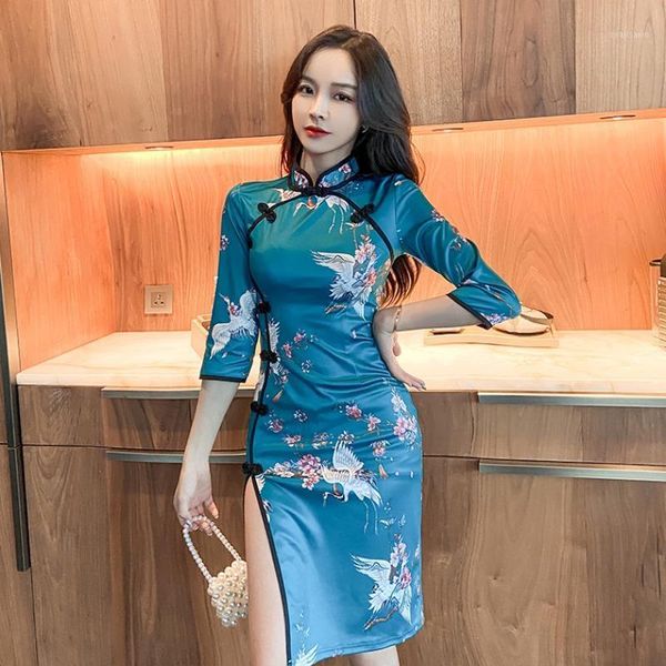 lady elegant blue dresses chinese style retro slim qipao korean woman vintage cheongsam bodycon mini dress vestidos ethnic clothing, Red
lady elegant blue dresses chinese style retro slim qipao korean woman vintage cheongsam bodycon mini dress vestidos ethnic clothing, Red