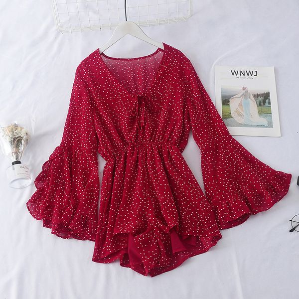 2021 new boho style satin printed chiffon rompers autumn summer playsuits polka dot vintage long shirt for women y2hy, White
2021 new boho style satin printed chiffon rompers autumn summer playsuits polka dot vintage long shirt for women y2hy, White