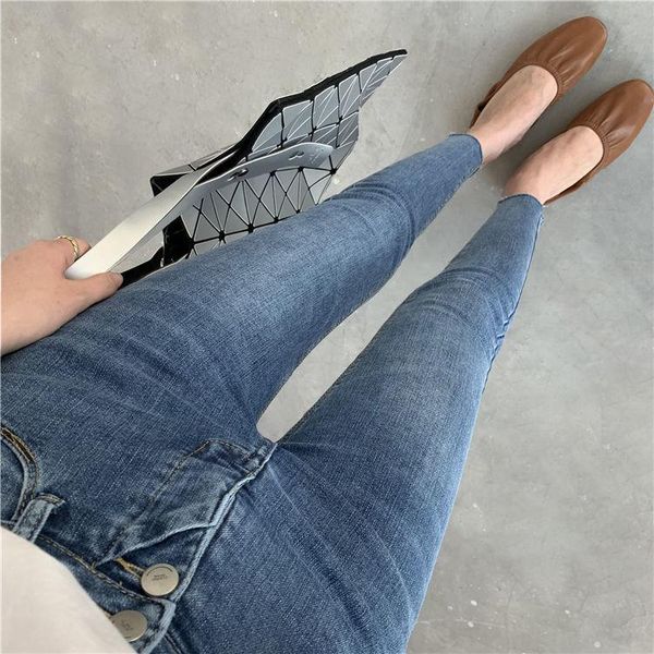 women's jeans woman pants high waist feet autumn elastic, Blue
women's jeans woman pants high waist feet autumn elastic, Blue