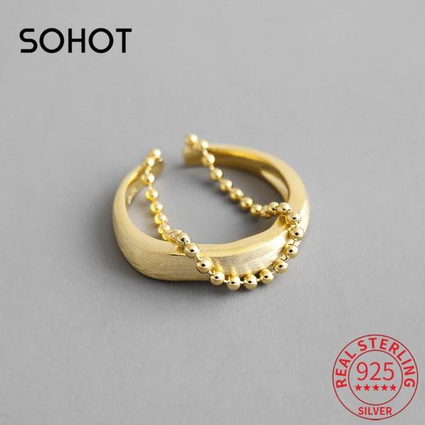 cluster rings so trendy 925 sterling silver minimalist double layer opened women charm ring chic round bead for female fine jewelry bijoux, Golden;silver
cluster rings so trendy 925 sterling silver minimalist double layer opened women charm ring chic round bead for female fine jewelry bijoux, Golden;silver