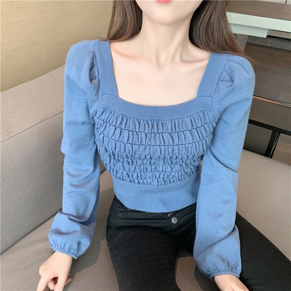2021 new autumn design sense niche square collar exposed clavicle and pleated short sweater women jit1, White;black
2021 new autumn design sense niche square collar exposed clavicle and pleated short sweater women jit1, White;black