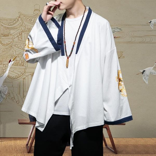 male chinese style casual traditional jacket oversize shirts spring summer embroidered cotton classic streetwear jk6d, White;black
male chinese style casual traditional jacket oversize shirts spring summer embroidered cotton classic streetwear jk6d, White;black