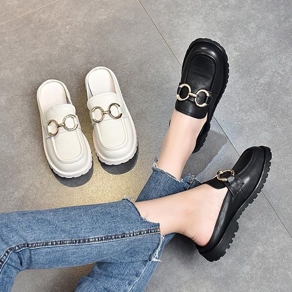 slippers 2021 leather horse buckle for women to wear flat - bottomed muller shoes wrapped head half drag soft, Black
slippers 2021 leather horse buckle for women to wear flat - bottomed muller shoes wrapped head half drag soft, Black