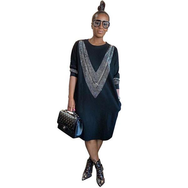casual dresses 2021 big size 5xl spring round neck long sleeve solid color black diamoned loose dress women fashion tide, Black;gray
casual dresses 2021 big size 5xl spring round neck long sleeve solid color black diamoned loose dress women fashion tide, Black;gray