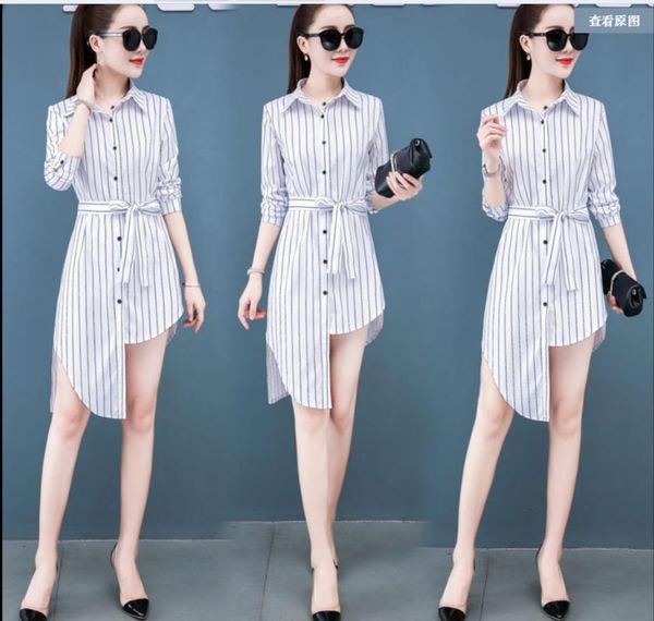 2021 spring long sleeved shirt with retro harbor style jacket irregular long bottoming shirt dress blouse drop shipping, White
2021 spring long sleeved shirt with retro harbor style jacket irregular long bottoming shirt dress blouse drop shipping, White