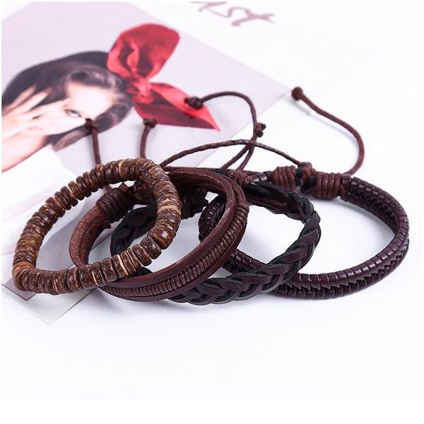 eif dock vintage 4pcs/set leather rope handmade bead woven bracelets women bangles female homme men jewelry acc jllocl
eif dock vintage 4pcs/set leather rope handmade bead woven bracelets women bangles female homme men jewelry acc jllocl