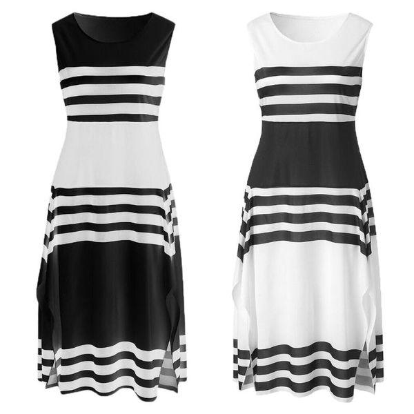 3xl women stripe sleeveless black dress ladies round neck casual long dress 2021 vintage white striped party dresses vestidos
3xl women stripe sleeveless black dress ladies round neck casual long dress 2021 vintage white striped party dresses vestidos