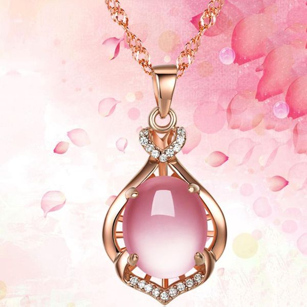 new luxury moonstone pendant necklaces clear crystal rose gold chain necklace natural stone pink jewelry collares mujer, Silver
new luxury moonstone pendant necklaces clear crystal rose gold chain necklace natural stone pink jewelry collares mujer, Silver