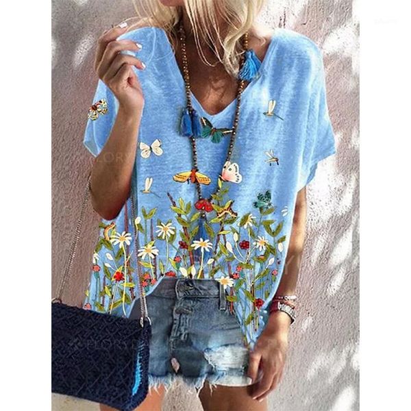 women's t-shirt women t shirt floral print short sleeve summer 2021 v neck ladies pullover plus size female t-shirts, White
women's t-shirt women t shirt floral print short sleeve summer 2021 v neck ladies pullover plus size female t-shirts, White