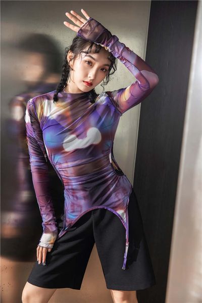 2021 new tie dye purple mesh long sleeve hollow out asymmetrical t shirt women see through bodycon tshirt fall fashion c6h3, White
2021 new tie dye purple mesh long sleeve hollow out asymmetrical t shirt women see through bodycon tshirt fall fashion c6h3, White