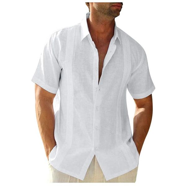 men's casual shirts plus size shirt cotton loose breathable short sleeves spring summer solid chemise, White;black
men's casual shirts plus size shirt cotton loose breathable short sleeves spring summer solid chemise, White;black