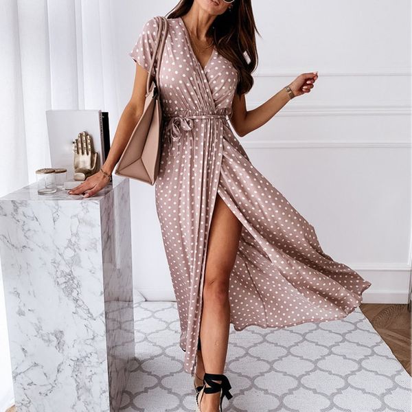 women party dresses fashion polka dot split boho 2021 summer dress clothing casual beach vacation long robe femme, Black;gray
women party dresses fashion polka dot split boho 2021 summer dress clothing casual beach vacation long robe femme, Black;gray