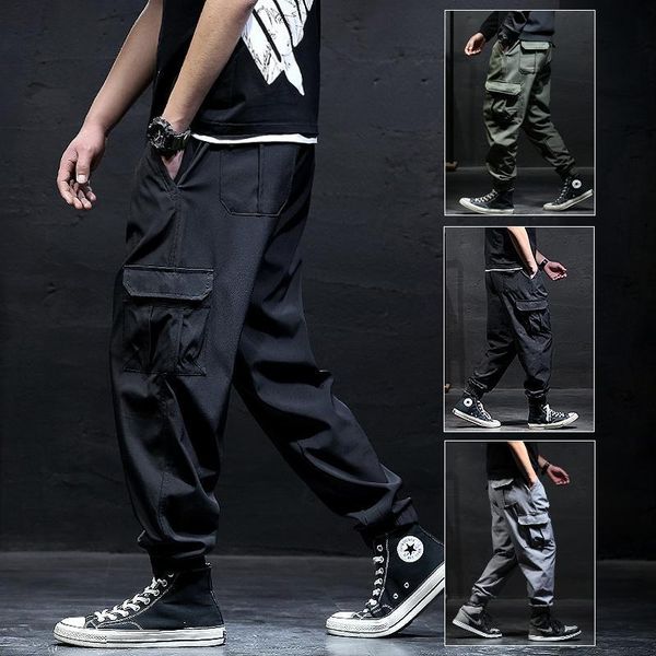men's pants cargo spring autumn ice silk leisure korean style elasticity loose casual black grey long trousers y67
men's pants cargo spring autumn ice silk leisure korean style elasticity loose casual black grey long trousers y67