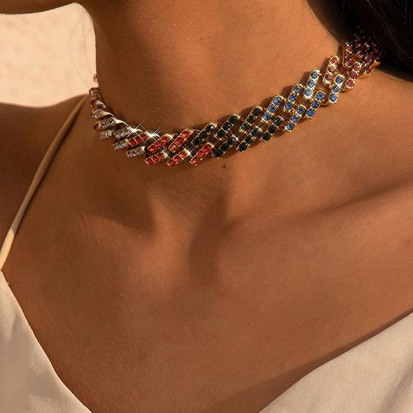 emo cuban chain necklaces vintage hiphop rock colorful full crystal choker clavicle chain necklace for women 2021 trendy jewelry, Silver
emo cuban chain necklaces vintage hiphop rock colorful full crystal choker clavicle chain necklace for women 2021 trendy jewelry, Silver
