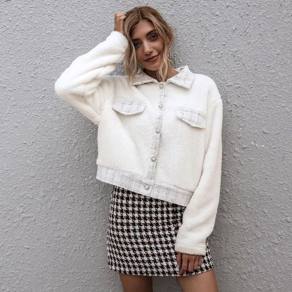 women's wool & blends 2021 autumn and winter woolen lapel jacket for woman fashion trend white woollen coats warm, Black
women's wool & blends 2021 autumn and winter woolen lapel jacket for woman fashion trend white woollen coats warm, Black