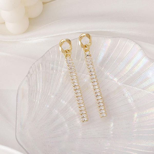 luxury zircon long drop earrings for women rhinestone engagement wedding earrings crystal dangle earring kpop jewelry pendientes, Silver 
luxury zircon long drop earrings for women rhinestone engagement wedding earrings crystal dangle earring kpop jewelry pendientes, Silver