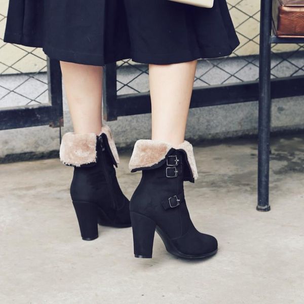 boots big size women shoes ankle for ladies woman winter solid color round head metal trim, Black
boots big size women shoes ankle for ladies woman winter solid color round head metal trim, Black