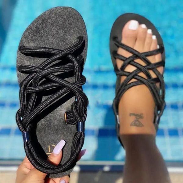 slippers summer comfortable woman rope sandals shoes casual braided with traditional creativity fashion flats sandal women beach, Black
slippers summer comfortable woman rope sandals shoes casual braided with traditional creativity fashion flats sandal women beach, Black