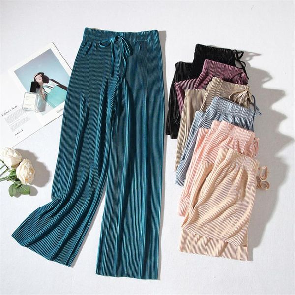 women's pants & capris gowyimmes 2021 big size summer women chiffon pleated casual wide leg pant female ankle-length ice silk trousers, Black;white
women's pants & capris gowyimmes 2021 big size summer women chiffon pleated casual wide leg pant female ankle-length ice silk trousers, Black;white