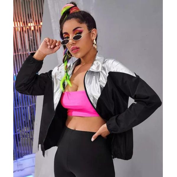women spring summer stitching colorblock jacket black casual loose zip coat jacket biker bomber thin outerwear female, Black;brown
women spring summer stitching colorblock jacket black casual loose zip coat jacket biker bomber thin outerwear female, Black;brown