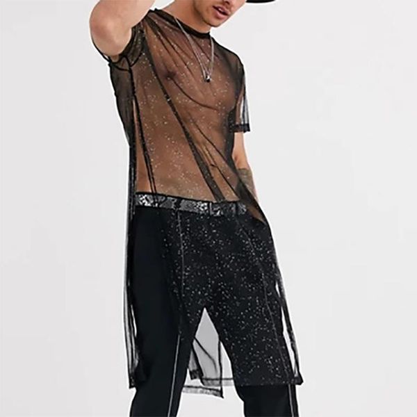 men's t-shirts fishnet see through short sleeve t shirt sports plus long undershirts, White;black
men's t-shirts fishnet see through short sleeve t shirt sports plus long undershirts, White;black