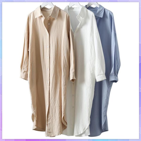 women's t-shirt cotton and linen plus size tee shirt casual loose t-shirts button-down long section spring autumn summer, White
women's t-shirt cotton and linen plus size tee shirt casual loose t-shirts button-down long section spring autumn summer, White